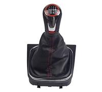 Pommeau De Vitesse Utilisation adaptée for VW Golf 6 for 5 A5 MK5 GTI GTD R32 2004-2008 MT Pommeau de levier vitesse à vitesses Shifter Lever Guêtre Boot Cover Collar(Chrome-5Speed)