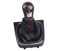 Pommeau De Vitesse Utilisation adaptée for VW Golf 6 for 5 A5 MK5 GTI GTD R32 2004-2008 MT Pommeau de levier vitesse à vitesses Shifter Lever Guêtre Boot Cover Collar(Chrome-6Speed)