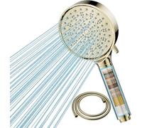 Pommeau douche turbo 5 modes, boost pression,Gold