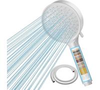 Pommeau douche turbo 5 modes, boost pression,White