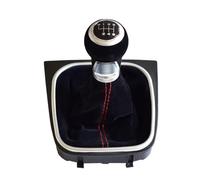 Pommeau Levier Pommeau Levier Vitesse Manuel 5 6 Vitesses avec Soufflet Cuir Suédé Rouge pour Golf 5 6 MK5 MK6 R32 pour GTI 2004-2009 Pommeaux Leviers Vitesse(6 Speed-Black)