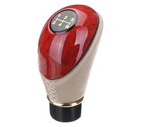 Pommeau Levier Vitesse Universel Bois Cuir PU Voiture Camion Levier Vitesse Manuel À 5 vitesses Levier Vitesse Manuel Handball levier changement vitesse(Beige)