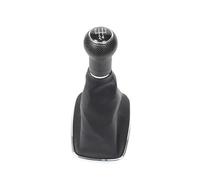 Pommeau Levier Vitesses Manuel Levier de vitesses 5/6 rapports avec soufflet PU Cuir Pour Golf 4 IV MK4 Pour GTI Pour R32 Pour Jetta Pour Bora(Black Silver 5-Speed)