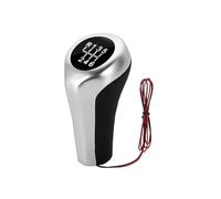 Pommeau levier vitesses Pour BMW E39 E60 E61 E46 E82 E87 E90 E91 E92 X1 X3 X5 M5 Pommeau De Levier De Vitesse De Voiture À 5 6 Vitesses Avec Rétro-éclairage Pommeau Vitesse (Size : Silver 6speed whit