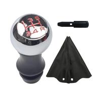 Pommeau Vitesse Pommeau Levier Vitesse ABS avec Soufflet Manuel 5 6 Vitesses pour Peugeot 106 206 306 406 107 207 307 407 301 308 2008 Soufflet Levier Vitesses(Red 5Speed-Set)