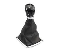 Pommeaux Leviers Vitesse Pour Ford Pour Focus 2 Pour MK2 2005 2006 2007 2008 Pommeau Levier Vitesses 5/6 Vitesses Soufflet Et Housse En Cuir(Black 5 Speed)