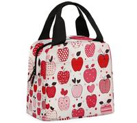 Pommes Rouges, Fruit De L'Amour En Forme De Cœur Panier Repas Isolé Sacs Dejeuner Léger Sac Déjeuner Pour École Travail Homme 22X20X13Cm