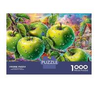 Pommier sous la Pluie Puzzles pour Adultes Scène de Pomme Puzzles de 1000 Pièces pour Adultes Puzzles Jeu Défiant Puzzles Belle Décoration Puzzle 52x38cm/1000pcs