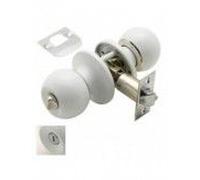 Pomo Puerta Wolfpack Con Condena Blanco Para Baño