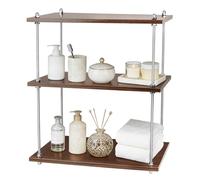 Pomodee Étagère de Rangement 3 Niveaux, Organisateur de Bureau Bois | Étagère à épices et porte-tasses vintage, multifonction - rangement pour cuisine, bureau, salon