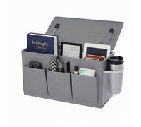 Pomodee Organisateur de Chevet Suspendu 6 Poches, Sac de Rangement, Gris | Caddy étanche en tissu oxford, Panier Suspendu pour livres, téléphone, lit enfant, superposé, dortoir, magazine, stylos