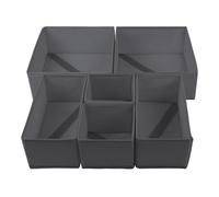 Pomodee Organisateur de Tiroir, Lot de 12 Boites de Rangement Pliable, Boite Rangement Vetement Tissu Non-Tissé pour Soutiens-Gorge, Sous-Vêtements, Chaussettes, Culottes, Cravates, Écharpes, Gris