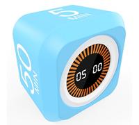 Pomodoro Minuteur visuel rotatif 5, 25, 10 et 50 minutes préréglées + compte à rebours personnalisé, cube de productivité de bureau avec couvercle en silicone pour capteur de gravité pour outil de