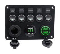 Pomoflexi 5 Gangs 12 V / 24 V la Boîte à Fusibles Le Commutateur LED Panneau Dual USB Voiture Bateau Le Campeur de Camion