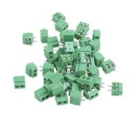 Pomoflexi 50 PièCes 2 Broches 5 Mm Pincement PCB Vis Bornier Connecteur 300V 10A (Vert)