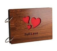 Pomoflexi Album Photo Bricolage Couverture Anniversaire 8 X 6 Pouces Livre D'Images Autocollant avec des Pages Noires pour Les Mariage Famille Couples Histoire d'amour MéMoire(Plein d'amour)