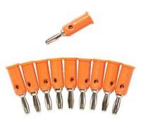 Pomona 1325-3 Do-It-Yourself sans soudure Stackup Banana Plug, plaqué nickel, 3,9 cm de long, Orange (lot de 10)