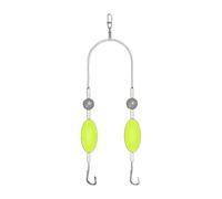 Pompano Kit de pêche - Double hameçon pour eau salée | Équipement de jigging en silicone moulé sous pression de 7,4 g, kit de pêche de surf, ligne de ligne haute résistance pour les voyages en