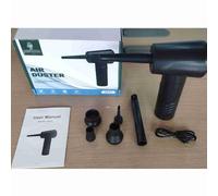 Pompe à air 3 en 1 avec lumière 3 vitesses réglables 50 000 tr/min avec moteur brossé 6 buses pour nettoyage de clavier PC, sac de gonflage pour bouée de natation