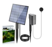 Pompe à air, aérateur solaire, mousseur d'aquarium, sortie d'oxygène réglable, économe en énergie, construction d'ABS, bassin ou aquarium, 11 x 11 x 21,5 cm, noir, 1 pièce, 300 g