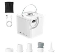 Pompe à air électrique 2 en 1 pour gonfler et dégonfler - Mini pompe à air avec batterie 2400 mAh - Pompe à air électrique avec 5 buses - Pompe pour matelas pneumatique de camping - Bouée de natation