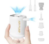 Pompe à Air Électrique 3-en-1, 2000mAh - pour Sac sous Vide & Matelas Gonflable, 200L/min Portable avec Aspiration 3.5kPa, Rangement Vêtements, Camping & Lit Pneumatique avec 5 Buses