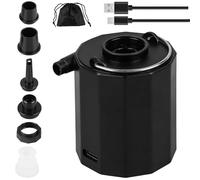 Pompe à air électrique avec batterie 1600 mAh, 200 l/min - Pompe à air portable pour matelas gonflable, bouée, sac sous vide, bateau pneumatique, camping - Gonflage rapide avec 5 buses et charge USB