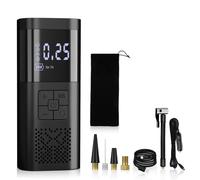 Pompe à air électrique avec batterie 6000 mAh, pompe à vélo portable 150 PSI pour toutes les valves avec mini compresseur numérique LCD LED