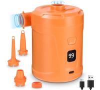 Pompe à air électrique, Gonfleur Dégonfleur Électrique, Batterie Rechargeable 5200 mAh, Gonfleur Matelas Gonflable avec 3 Buses d'air, Gonfleurs Rapide pour Bateau Pneumatique/Matelas Pneumatique