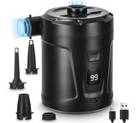 Pompe à air électrique,Gonfleur Dégonfleur Électrique,Batterie Rechargeable 5200 mAh,Gonfleur Matelas Gonflable avec 3 Buses d'air, Gonfleur Rapide pour Bateau Pneumatique/Matelas Pneumatique