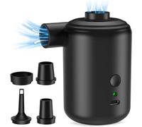 Pompe à Air Électrique Gonfleur Dégonfleur, Pompe à Air Rechargeable 4000 mAh avec 4 Buses pour Matelas, Portable Pompe à Air pour Pneumatique, Matelas Gonflables, Pataugeoire,Anneau de Natation