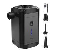 Pompe à air électrique - Gonfleur haute vitesse pour matelas, ventilateur portable multi-buses | Petit équipement de camping rechargeable, flotteurs de piscine, jouets gonflables sac de voyage compact