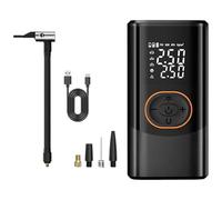 Pompe à air électrique, gonfleur intelligent sans fil, 4 modes de gonflage, 3 paramètres d'éclairage, pompe portable sans fil pour balles, vélos, motos ou pneus de voiture, 7,8 x 4,9 x 15,1 cm, noir