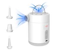 Pompe À Air Électrique Multifonction avec 3 Buses Et Affichage LED, Idéale for la Plage, Le Camping, Les Matelas Pneumatiques Et Les Sacs de Rangement sous Vide.(White)