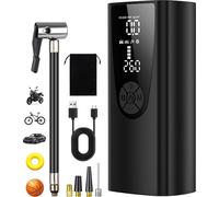 Pompe à air électrique, Pompe à air à batterie 6000mAh 150PSI, Compresseur d'air portable rechargeable Écran LCD, Compresseur mobile multi-usage Avec lumière USB/LED, Pour vélos, moto, voiture