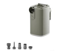 Pompe à air électrique portable multifonctionnelle 5 types de buses avec éclairage LED Corps ABS léger Gonflage rapide pour le camping, la randonnée, les activités de plein air (vert)