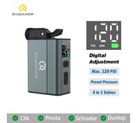 Pompe à air électrique portable pour pneus de vélo avec écran numérique, gonfleur de pneus de poche compatible avec les valves Clik, Schrader, Presta, Dunlop E3-MINI-G-red