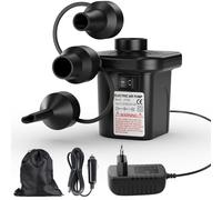 Pompe à air électrique pour matelas gonflable avec 3 buses, 240 V AC/12 V DC, pompe électrique de gonflage et de dégonflage pour camping en plein air, lits gonflables, bateaux, coussins gonflables
