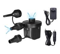 Pompe à Air Électrique pour Piscines. Gonfleur - Dégonfleur de Matelas Portable. avec 3 Buses. Compresseur 240V AC / 12V DC.