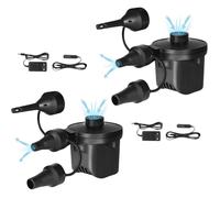 Pompe à Air Électrique pour Piscines. Gonfleur - Dégonfleur de Matelas Portable. Gonfleur avec 3 Buses.Compresseur 240V AC / 12V DC.