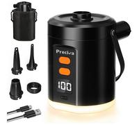 Pompe à air électrique rechargeable 5000mAh avec lumière LED, gonflage/dégonflage rapide, 3 embouts, matelas et piscine