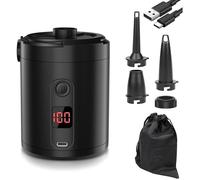 Pompe à Air Électrique Rechargeable 5200 mAh avec Écran Numérique,3 Buses+Joint pour Sac sous Vide