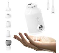 Pompe à Air Gonfleur Électrique avec Batterie pour Matelas Lits Gonflable, Sacs de Rangement sous Vide, 5 Buses & Lampe de Camping, Gonflage et Dégonflage Rapides, Portatif pour Bouée Piscine