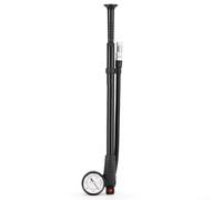 Pompe à air haute pression pour vélo avec manomètre, conçue pour les pneus de VTT, les fourches avant et les amortisseurs arrière, construction légère en alliage d'aluminium (noir)