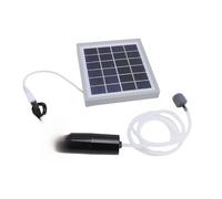 Pompe à air portable 10 W à énergie solaire USB pour aquariums de poissons en plein air soutenant les poissons crevettes et tortues (gris)