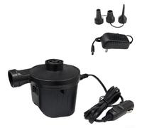Pompe à air portable 12 V pour matelas de piscine, jouets avec prise automatique, utilisation à la maison, double puissance 110-240 V et 12 V DC, gonflage rapide, 300 L/min, 3500 PA ABS, noir, pour