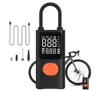 Pompe à air portable, compresseur d'air portable | Gonfleur pneumatique avec manomètre numérique et lumière rechargeable pour camion, réparation, moto, vélo, sport, voyage, extérieur, camping, nuit