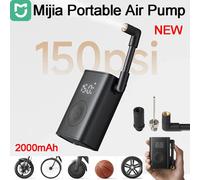 Pompe à air portable Mijia, mini gonfleur électrique, affichage numérique 150 PSI max, 2000 mAh, éclairage extérieur, outil pour vélo 1pcs