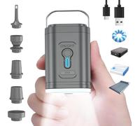 Pompe à air Portable pour Matelas gonflables, Pompe de Camping 3-en-1 avec Batterie 2400 mAh et Lampe LED, gonflage et dégonflage Rapides pour Tapis de Couchage, flotteurs de Piscine