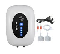 Pompe à air pour aquarium - 2 sorties - Rechargeable - Portable - Silencieux - Avec chargement USB - Double mode - Aérateur intelligent - Pour aquariums intérieurs, étangs, fontaines, hydroponie